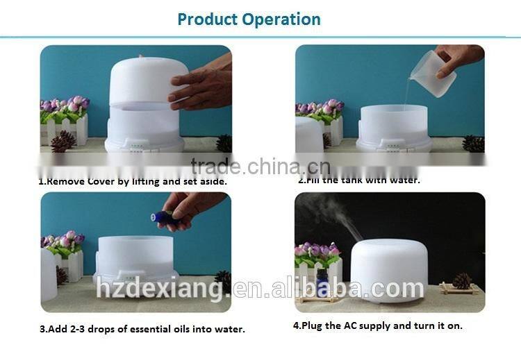 CE, ROHS,PSE, KC approval ultrasonic oil diffuser with night-light