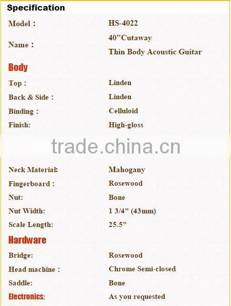 40inch beginner thin body electric acoutic guitar
