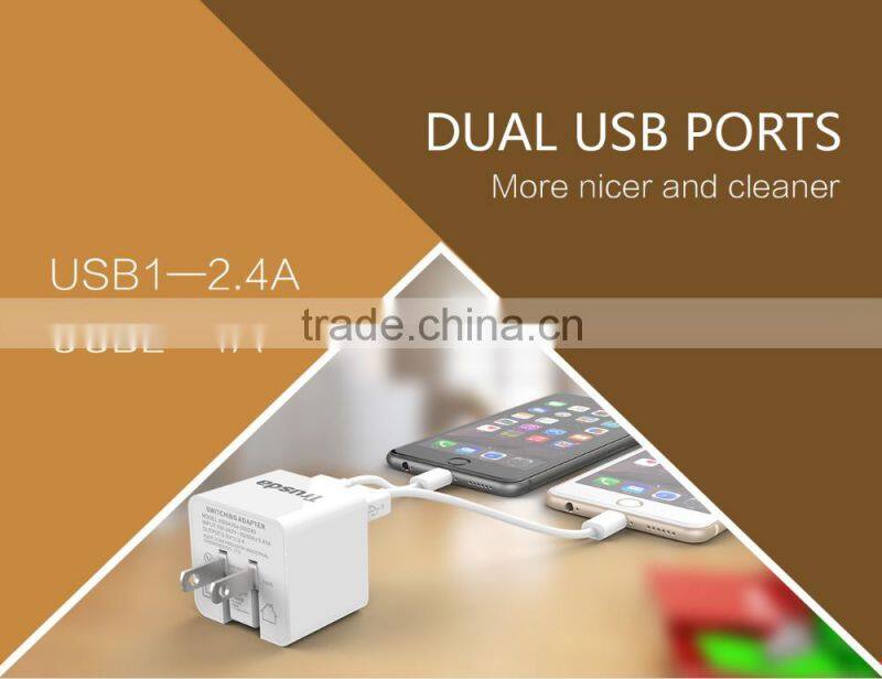 2016 USB Travel Charger 5V 3.4A 17W AC Adapter USB Wall charger with 2 port USB Charger 3C PSE FCC UL