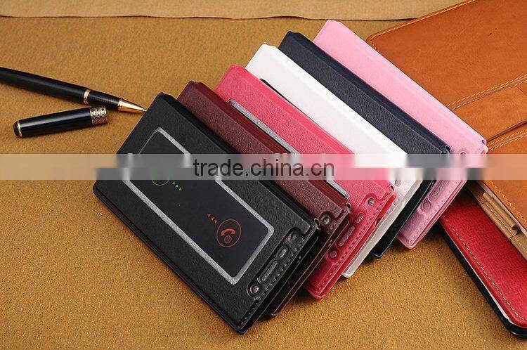Hot-selling open window leather case cover for gionee elife e7,For gionee elife e7 case