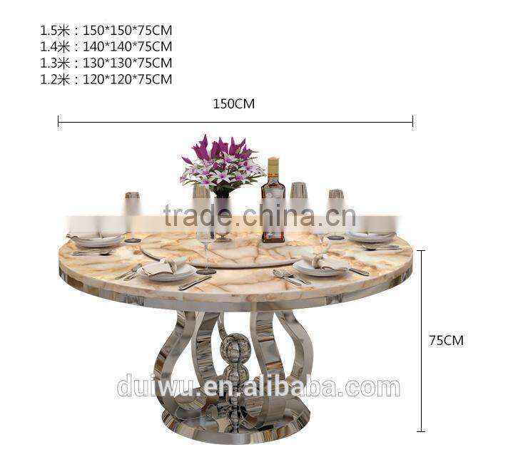 High quality dubai fancy round rotating marble wedding dining table