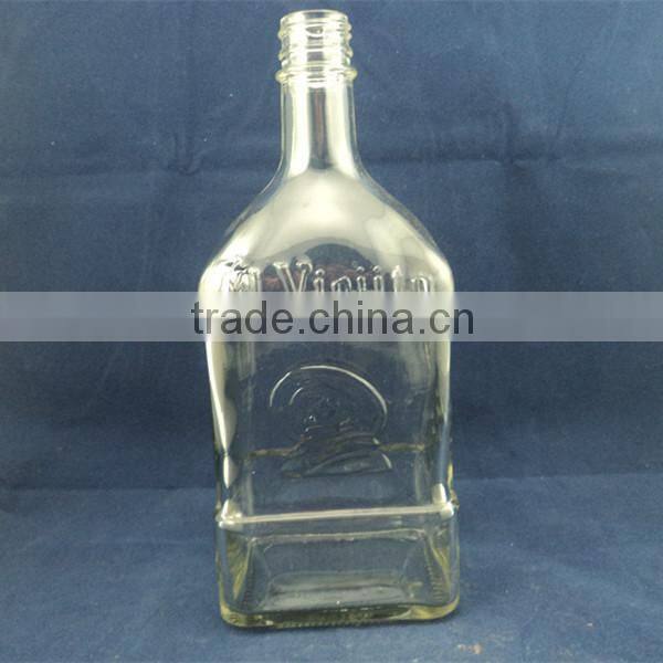wholesale engraving square liquor glass bottles, glass wine bottles