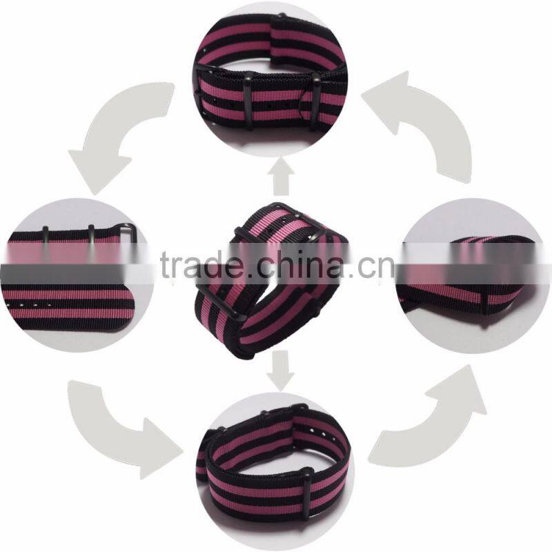 PVD Black Heat Welded Watch Band 20mm With Wrist