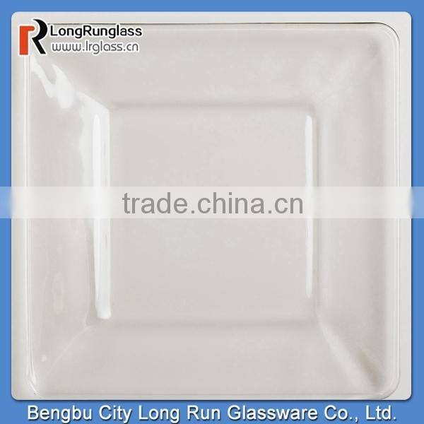 LongRun New Design Tempo Square Glass Plates Unique Kitchenware Wholesale