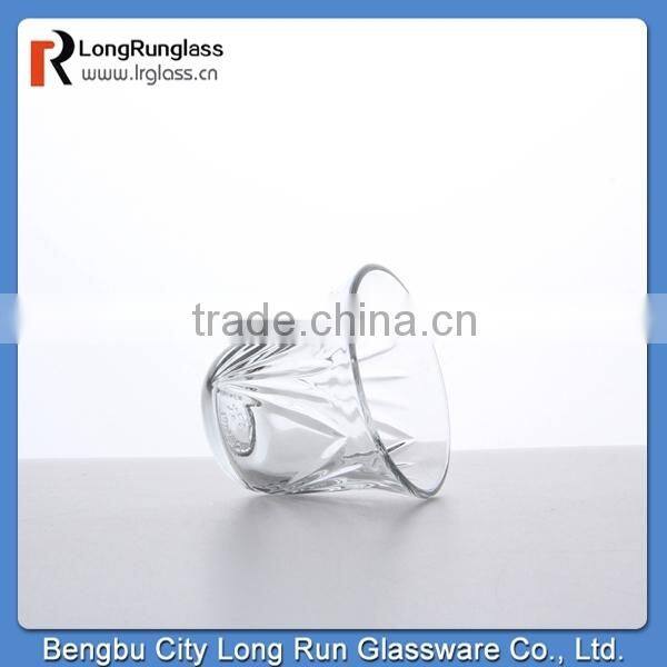 LongRun new product tableware summer flower cut white wine glasses set of six