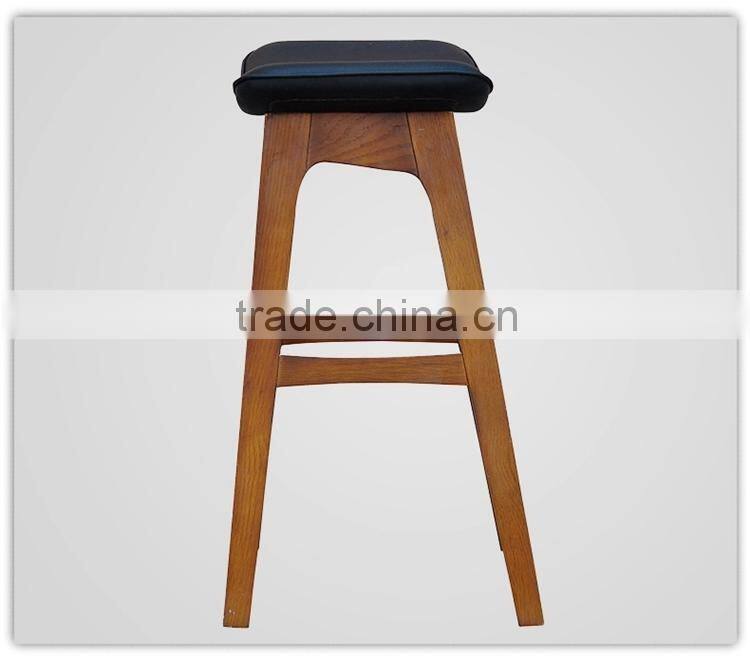 restaurant cafe black leather wood bistro chair