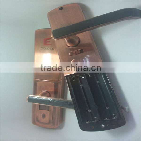 gold hotel smart lock with rfid card key system