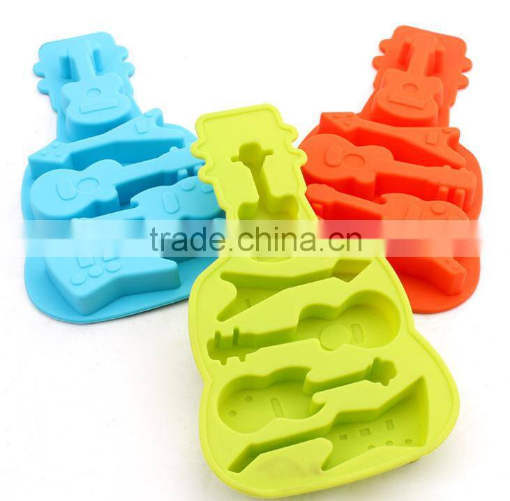 Kids Guitar Shaped Silicone Ice Cube Molds Tray