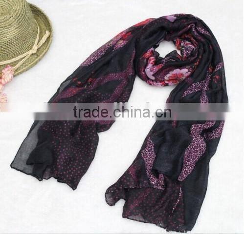 Fashion Hot Sale Pattern Printed Scarf Wholesale Charming Ladies Comfortable Colorful Knit Scarf