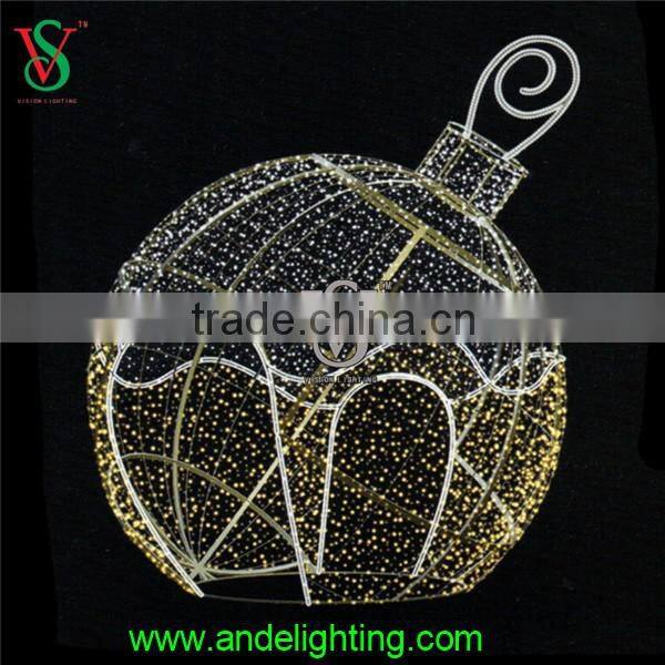 Christmas outdoor large ball shape light with string light and metal frame