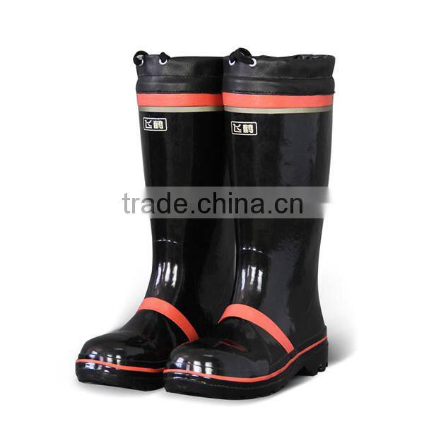 Steel Insole Black and Red Color Top tied Fashion Mining Rubber Boots Anti-Smashing Rubber Boots Anti-Puncture Rubber Boots