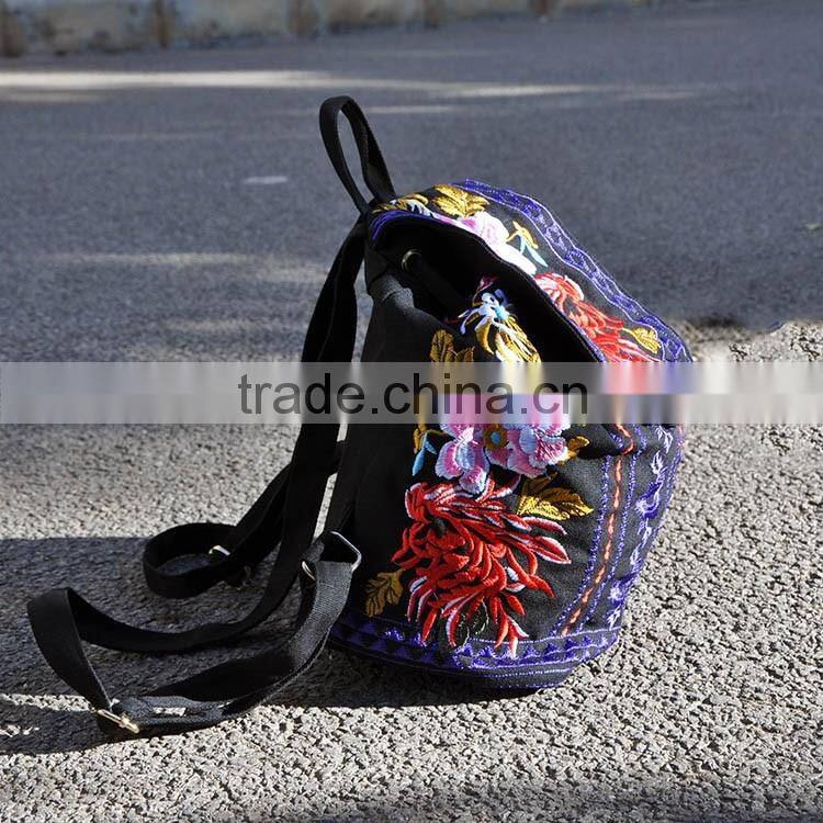 Hot Sale Customized Vintage Canvas Backpack For Women, Vintage soft Backpack Canvas embroidery