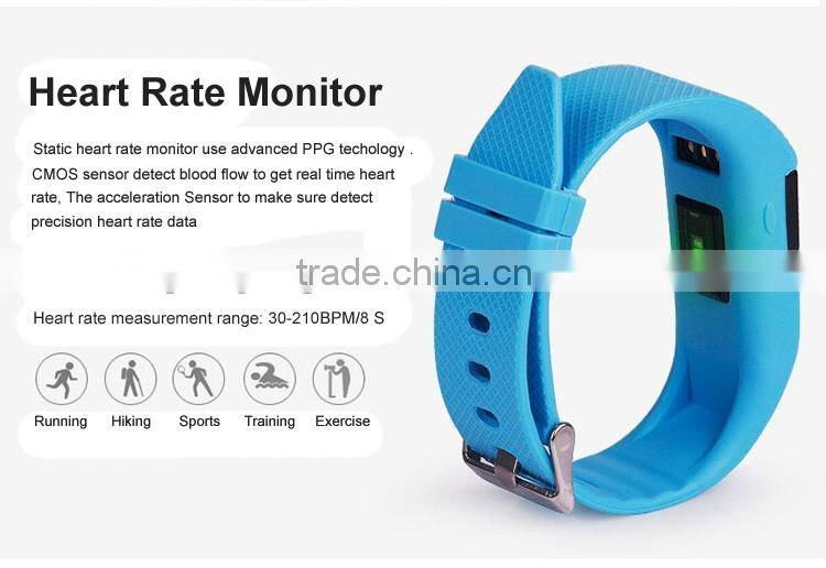 Sports wristband with Acceleration sensor heart rate+sleep monitoring bluetooth 4.0 watch
