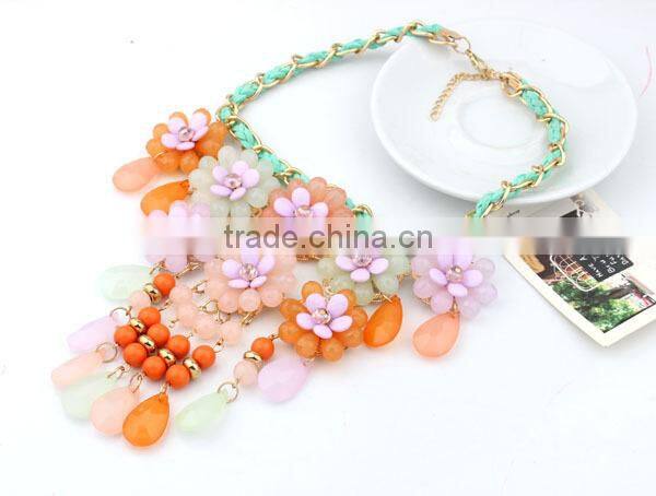 Multicolor Flower Vintage Choker Collar Pendant Statement Necklace Women Necklaces & Pendants Fashion Necklaces for Women 2014