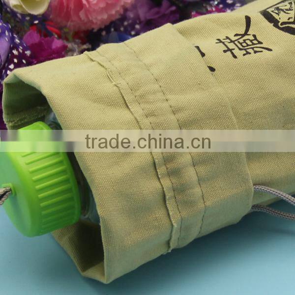 Customzied size 8OZ canvas Small Wine Cotton Pouch Bag with logo printing