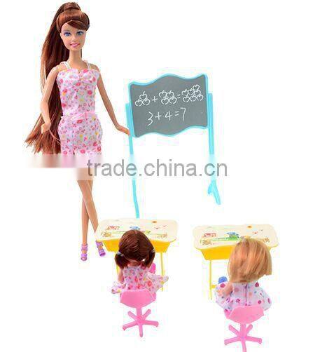 2015 Latest education doll toy teacher and students doll classroom dolls for wholesale