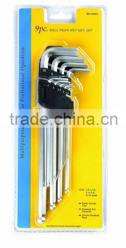 9 PC Ball head L Allen Wrench Hex Key Set Metric And SAE