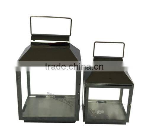 Black metal stainless steel candle lantern holder SSL3071-SM