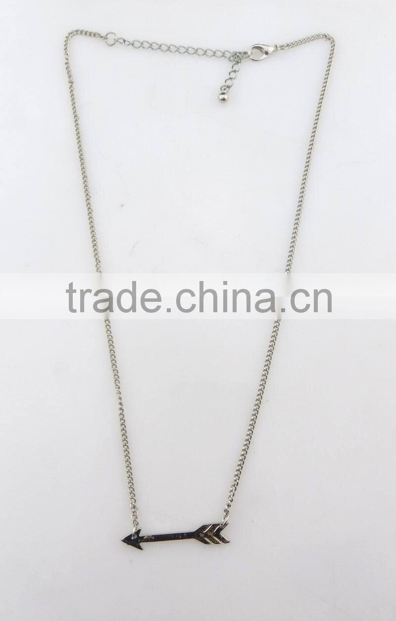2015 latest design arrow head pendants gold plated necklace