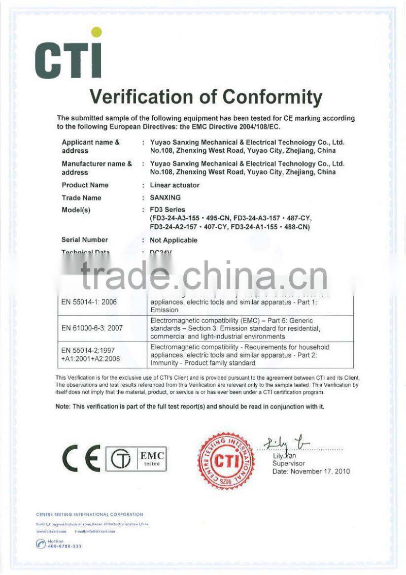 IP65 high waterproof solar tracker system mini linear actuator