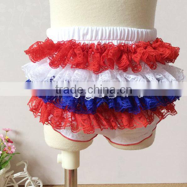 Hot Sale Girls Bloomer Soft Cotton Baby Bloomer Lace Ruffle Diaper Cover For Kids