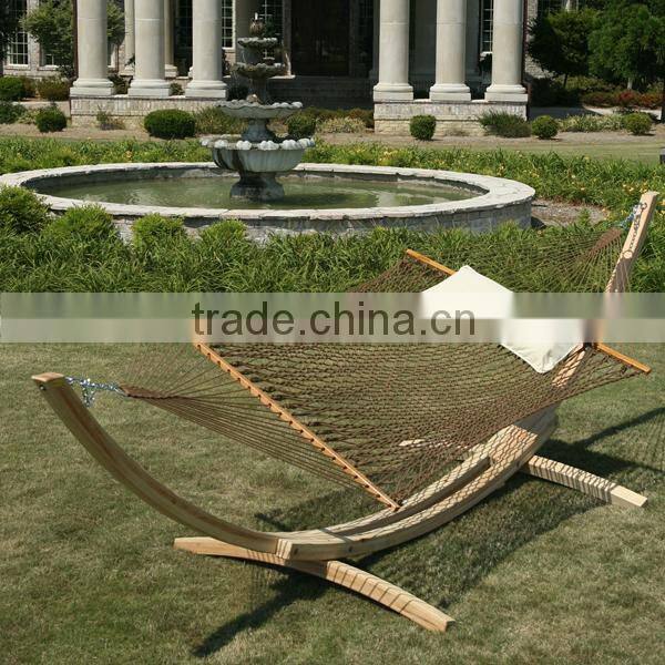 Garden Portable Two Person Cotton Mesh Hammock With Bar