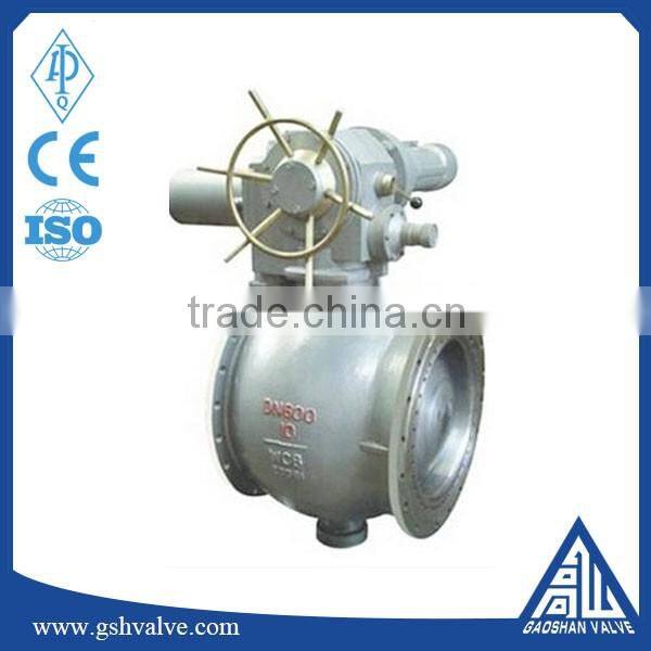 wholesale high quality carbon steel eccentric half ball valve with electric actuator
