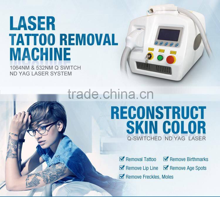 newest 1064nm & 532nm q switched lasers tattoo removal machine