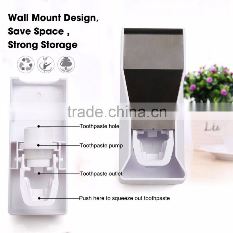 Cosylife Toothpaste Dispenser Toothpaste Squeezer Kit Hands Free Wall Mounted/Dustproof Kid's 5 Toothbrush Holders With Cover