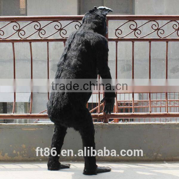 Amusement park decoration black life size gorilla for sale