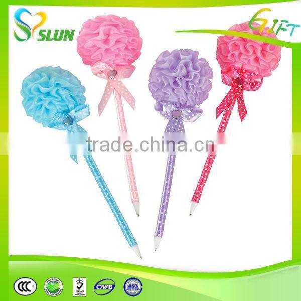 Promotional rubber flower ballpoint pen cheap pen flowers