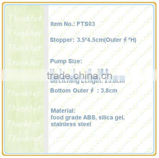 Food grade stainless steel Vacuum bottle saver