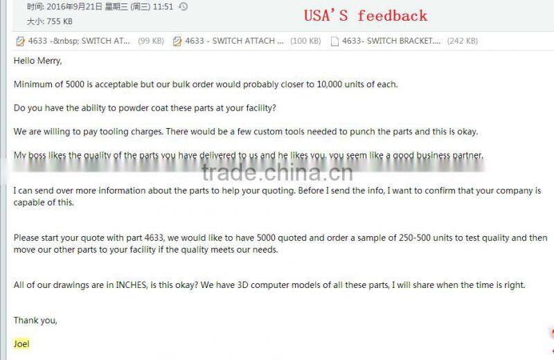 Customized black coating spring steel made metal belt clip