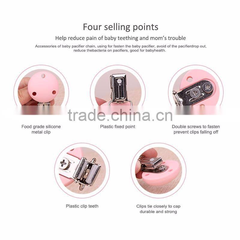 Wholesale Silicone Silicone Rounded Shape Clip Assemble with Pacify