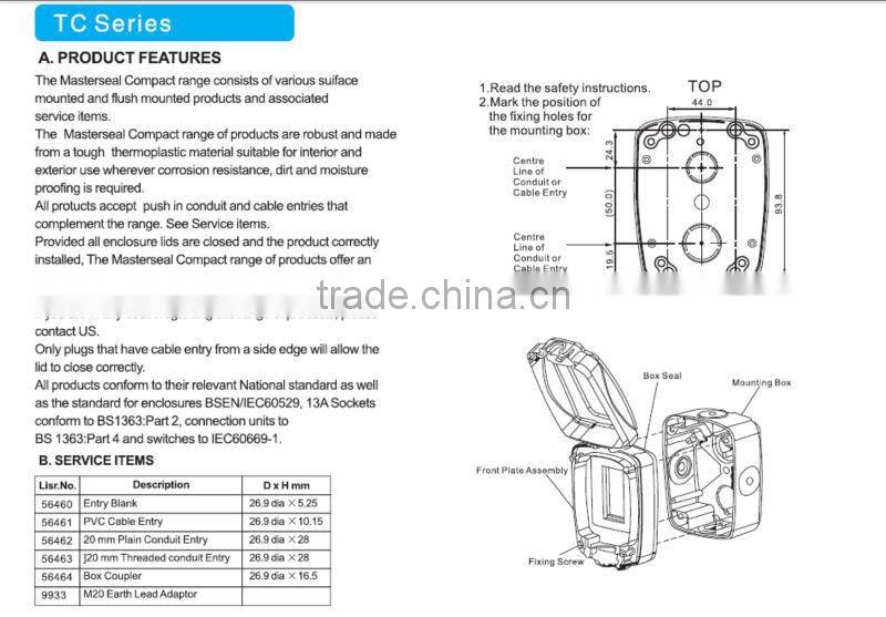 HEIGHT TC series weather protected switch