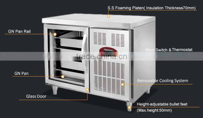 Commercial Single Door Refrigerator/Under Counter Refrigerator Glass Door/Frosted Glass Door Refrigerators