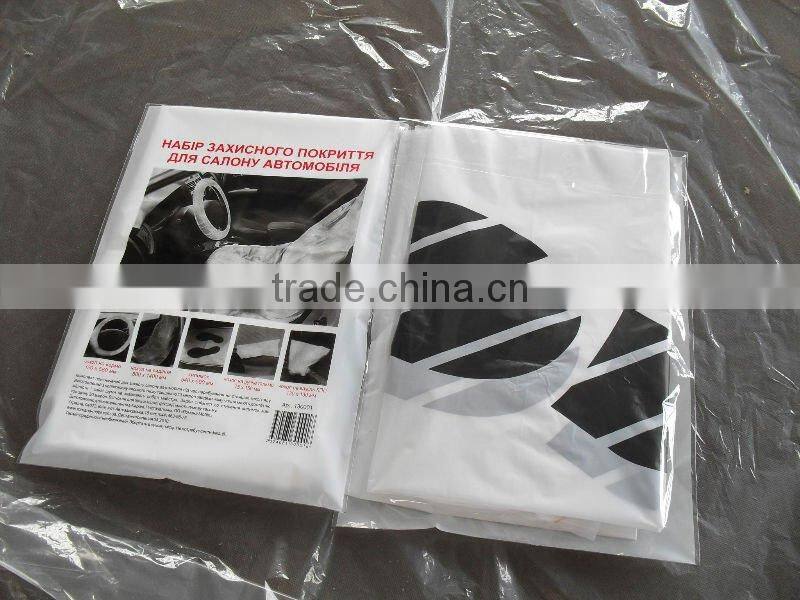 PE car floor foot mat with floor mark printed