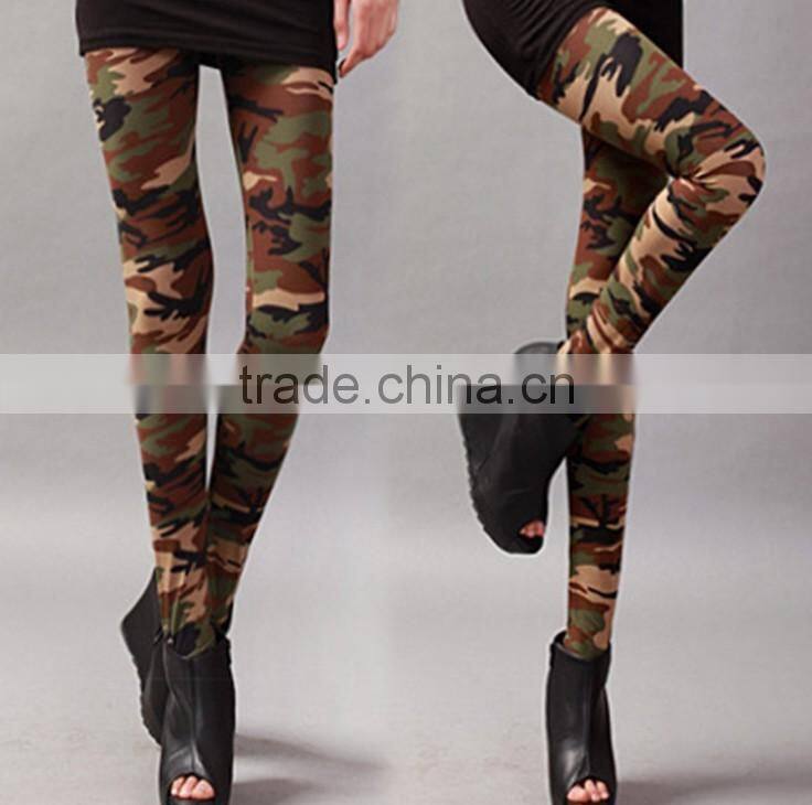 Ostart Girl Women Army Green Camouflage Army Pull on Fashion Leggings Jeggings Pants