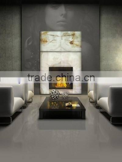 Custome made BACKLIT ONYX FIREPLACES