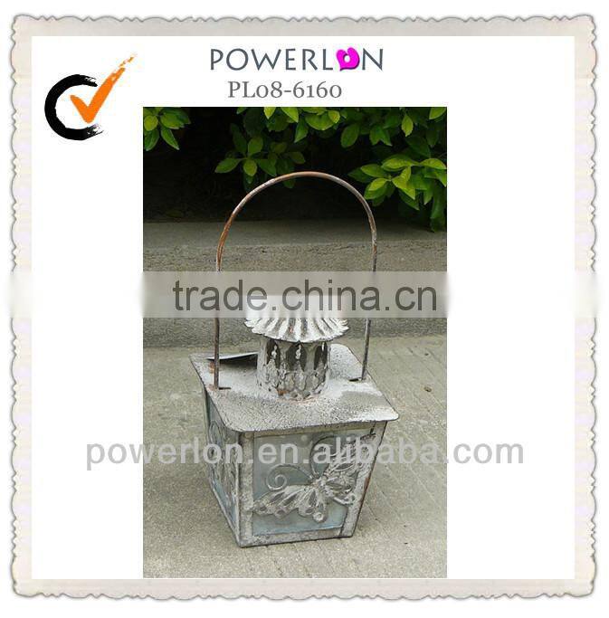 Distressed metal lantern decorate lantern candle lantern