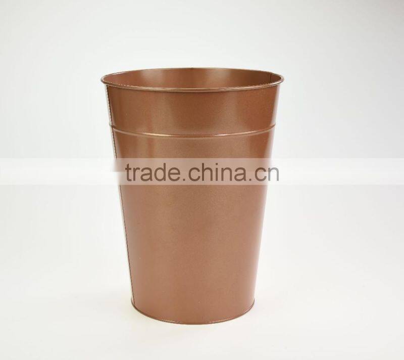 cheap hook gold galvanized metal outdoor decorative tall wholesale planters and pots