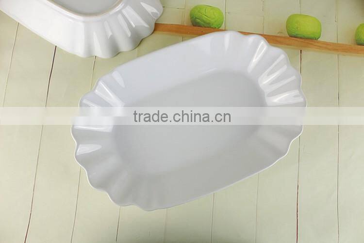 2017 Factory supplies fluted edge dinnerware serving food tray