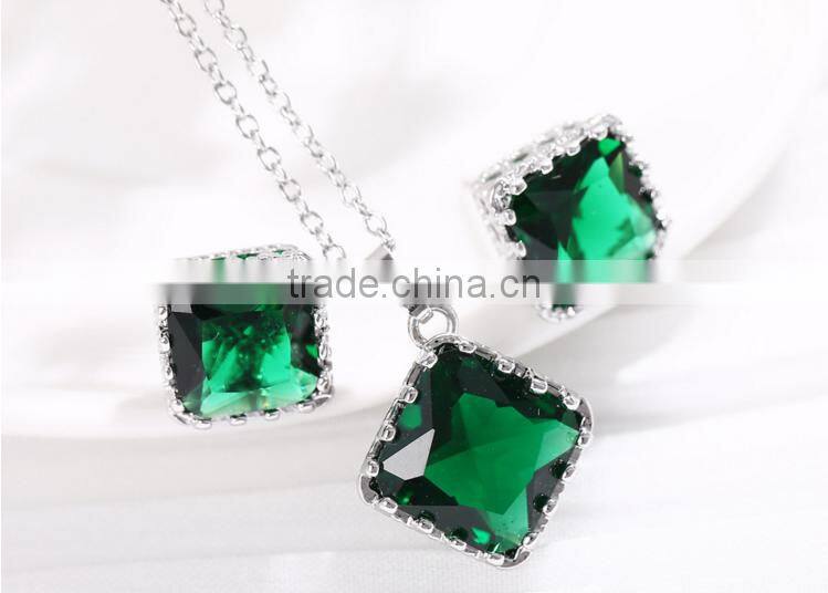 Wholesale Stock Small Order Latest Fashion Simple Square Necklace&Earring Sets
