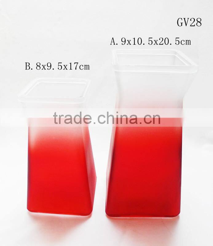 yellow glass decorative vase for flower