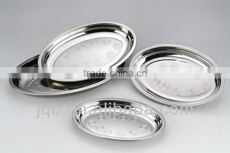 16 inch shallow stainless steel egg plate