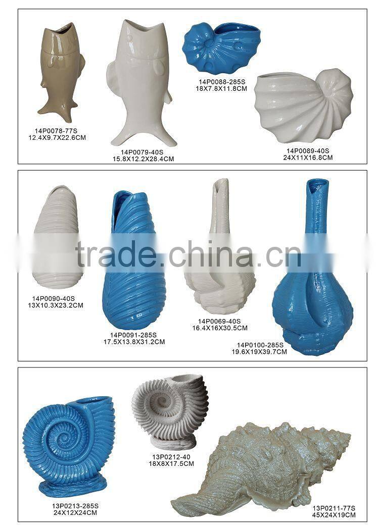 Low Price High Quality Resin Decorative Fish Open Mouth Vase