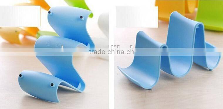 Wave Shape Kitchen Plastic Cooking Utensil Plastic Pot Pan Lid Stand Holder Rack