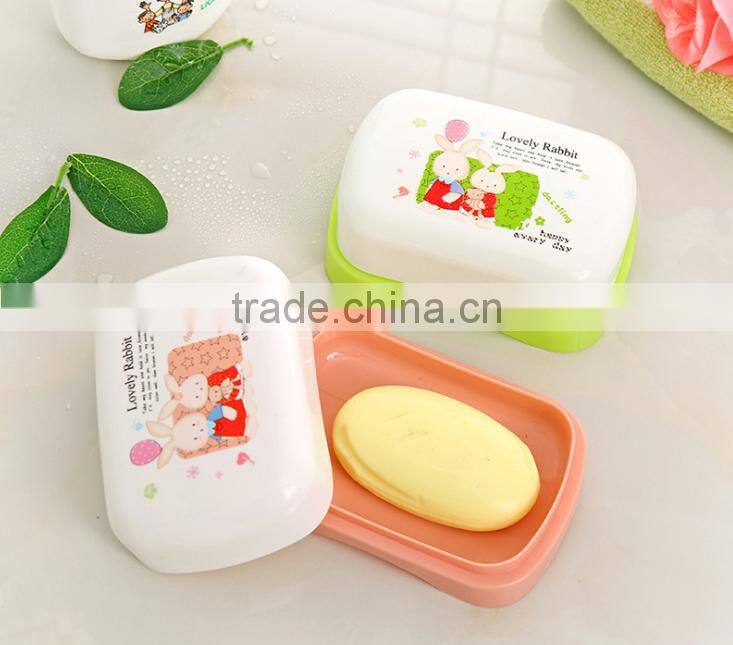 innovative design portable elliptic plastic soap dish box with draining tray