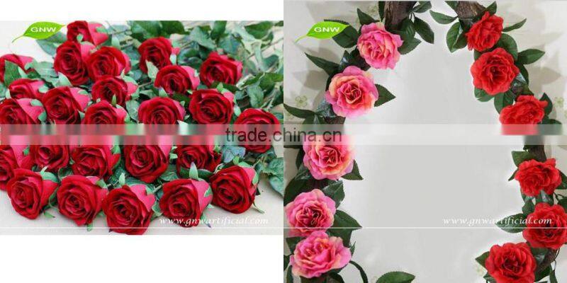 Artificial Hanging Flower Red Vines Silk Blossom for Home Wedding Decoration