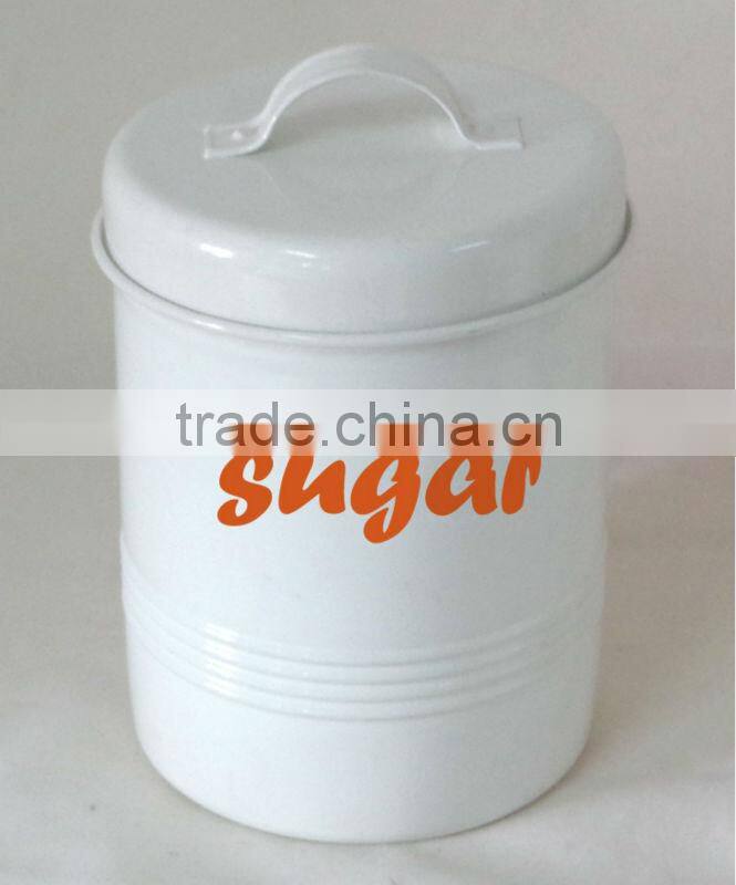 U.K market metal tea sugar coffee storage jars canisters